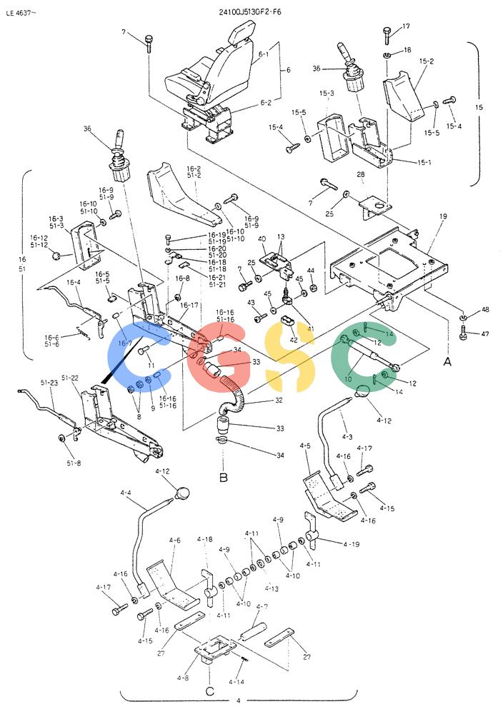 神钢零件查询(K903B) - EXCAVATOR ASN LE3401 (1/85-12/03) (03-008[01]) - CONTROL ASSY (DOZER & EXTRA) (FOR EXPORT) P/N 24100J5130F2 Kobelco