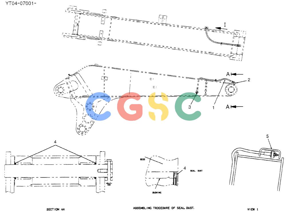神钢零件查询(BOOM) - ATTACHMENT, (2 PIECE) - SK70SR-1E & SK70SR-1ES ASN YT04-07001 (1/04-12/12) (02-005) - BOOM MAIN GROUP Kobelco