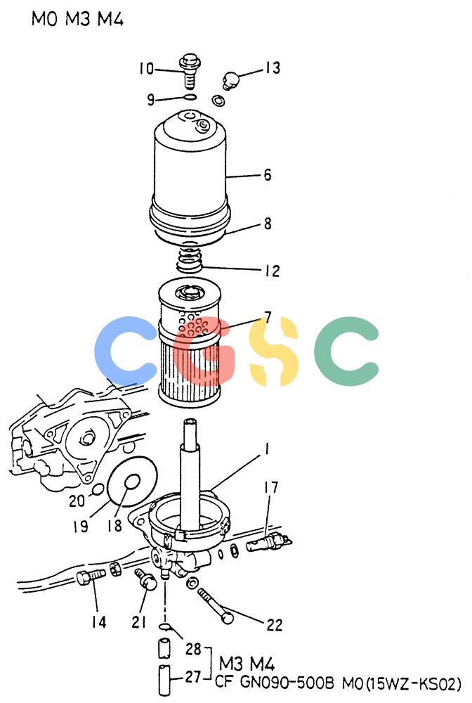 神钢零件查询(6D15) - MITSUBISHI DIESEL ENGINES - K907D & K907LC EXCAVATORS (1/86-12/06) (02-007[01]) - OIL FILTER Kobelco