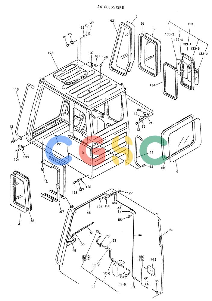 神钢零件查询(K905LC) - MARK II EXCAVATOR BTW YP1001 - YP1281. (4/89-12/03) (02-002[01]) - CAB ASSY Kobelco
