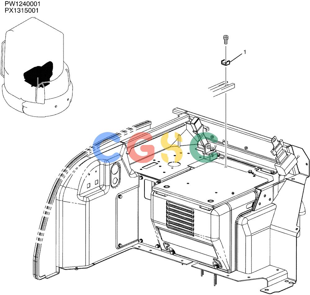 纽荷兰零件查询(E35SR) - COMPACT CRAWLER EXCAVATOR ASN PX13-15001 (N6TN61732) (NA) (1/06-) (05-014) - STOPPER ASSY (COOLER) New Holland Constructuion