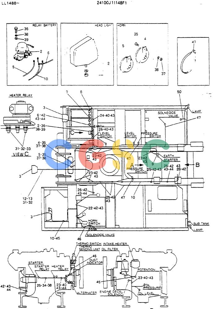 神钢零件查询(MD240BLC) - EXCAVATOR ASN LL1488 (1/80-12/06) (05-012) - WIRING ASSY, ELEC Kobelco