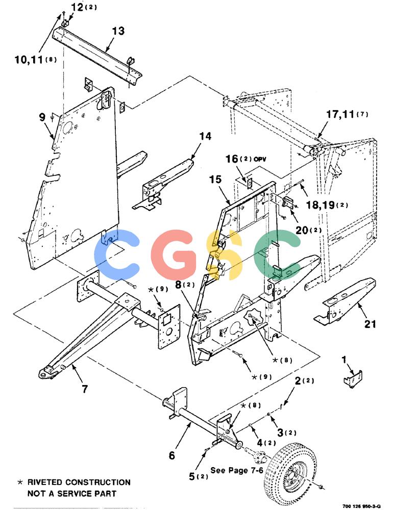 凯斯零件查询(8465) - CASE IH AUTO ROUND BALER (1/91-12/97) (7-04) - MAINFRAME, TONGUE AND AXLE ASSEMBLIES Case Agriculture