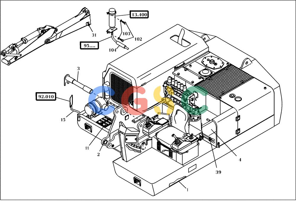 纽荷兰零件查询(EC160) - CRAWLER EXCAVATOR (4/99-) (01.300[002]) - FRAME UPPER CARRIAGE WITH MOUNT. PARTS (S/N 716039-UP) New Holland Constructuion