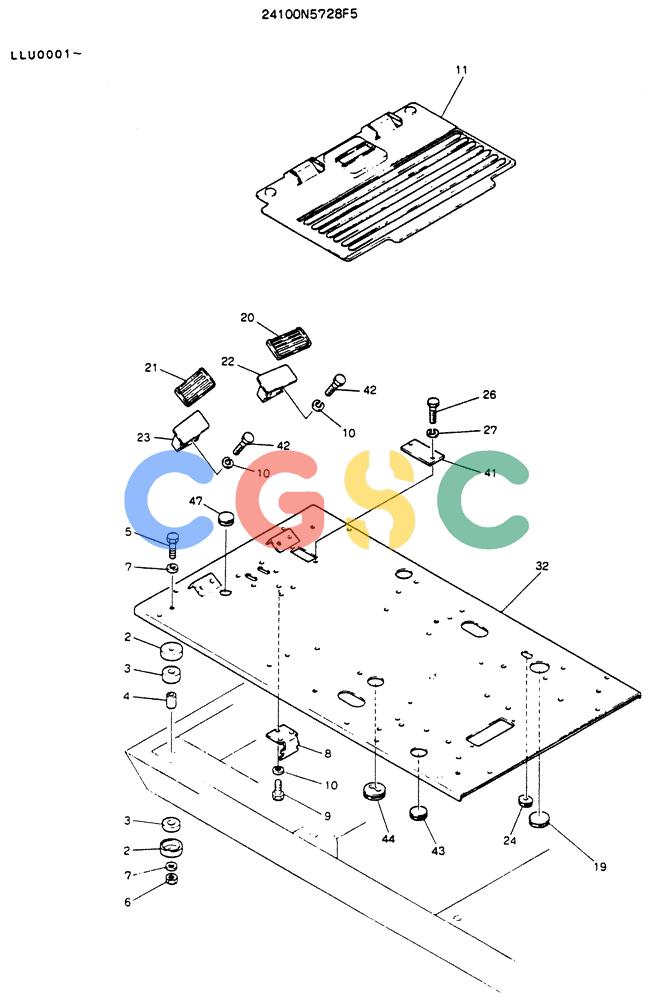 神钢零件查询(K909LC) - MARK II EXCAVATOR ASN LLU-0001 (1/87-12/03) (02-003) - PLATE ASSY, FLOOR Kobelco