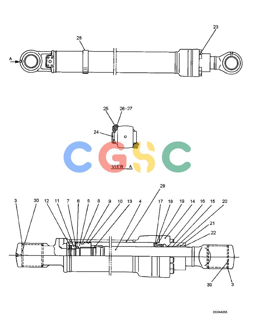 纽荷兰零件查询(EH215) - CRAWLER EXCAVATOR (9/03-) (08 -97[00]) - CYLINDER ASSY, BUCKET, LONG RANGE New Holland Constructuion
