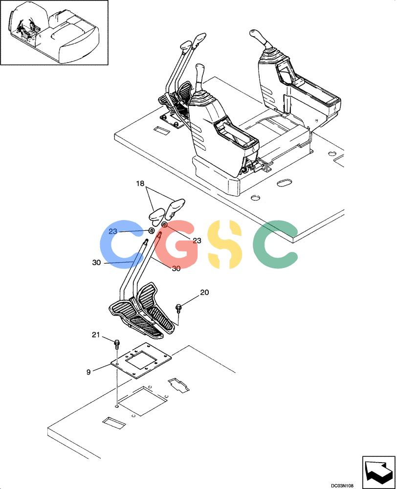 纽荷兰零件查询(E160) - CRAWLER EXCAVATOR (N.A.) (1/06-) (09 -18[00]) - CONTROLS - OPERATORS COMPARTMENT New Holland Constructuion