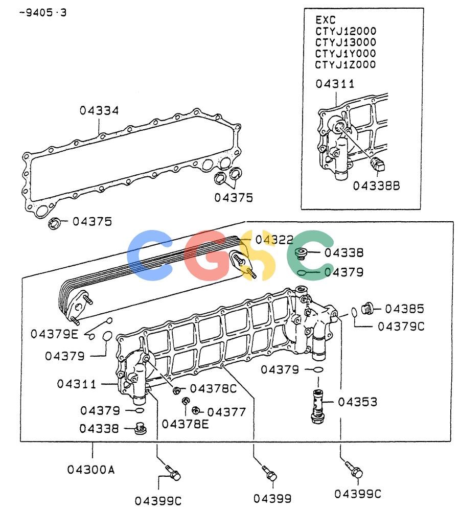 神钢零件查询(6D22-TC) - MITSUBISHI DIESL ENGINE - SK EXCAVATORS (1/06-12/06) (02-003[01]) - OIL COOLER Kobelco
