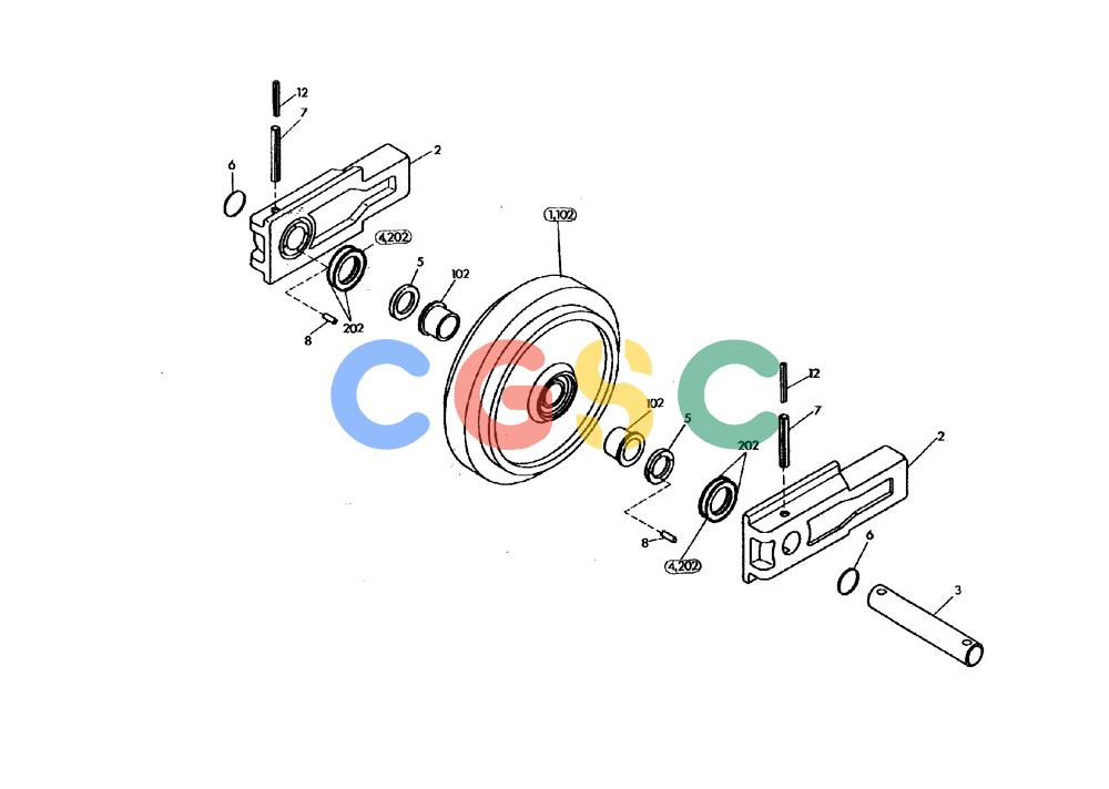 纽荷兰零件查询(EC450) - CRAWLER EXCAVATOR (SN: 750001-UP) (11/99-) (06.162[001]) - GUIDE WHEEL (S/N 750001-UP) New Holland Constructuion