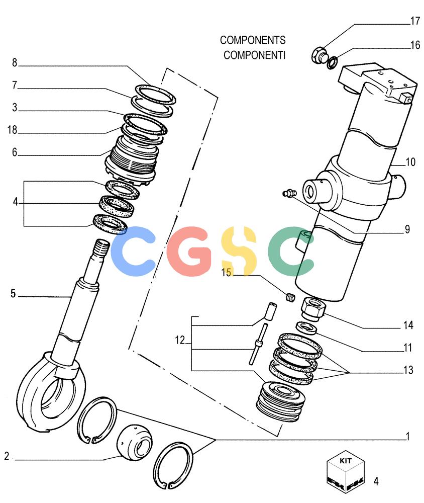 纽荷兰零件查询(FD255) - CRAWLER DOZER (N.A. VERSION) (7/95-) (3.443[02]) - LIFT CYLINDERS - FRONT IMPLEMENT New Holland Constructuion