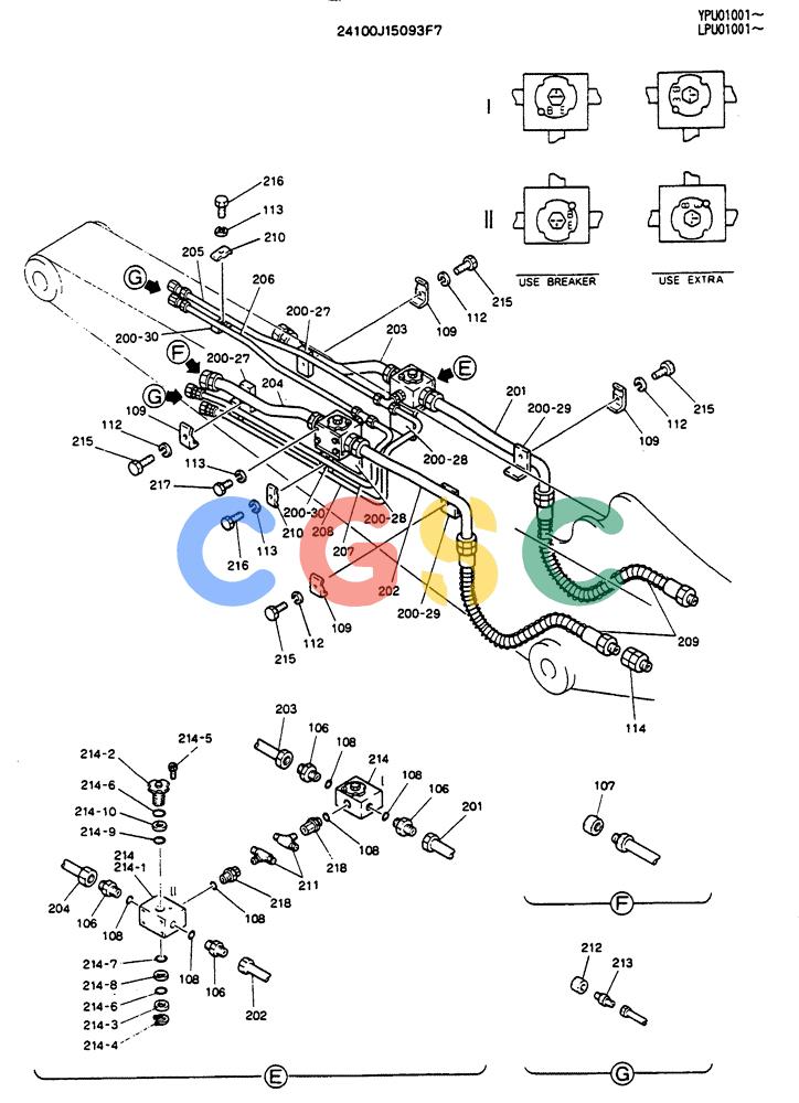 神钢零件查询(SK130LC) - EXCAVATOR BTW YPU1001 - YPU2000 (1/98-12/98) (10-004[02]) - ARM ASSY 2.5M (EXTRA & BREAKER) Kobelco