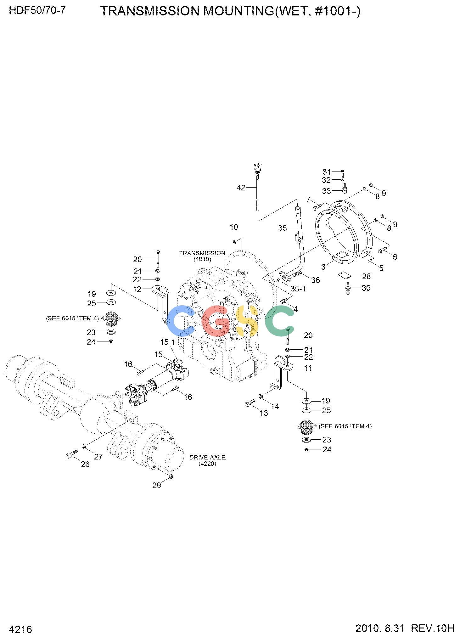 现代零件查询HDF50/70-7 TRANSMISSION MOUNTING(WET,#1001-)EPC Hyundai 