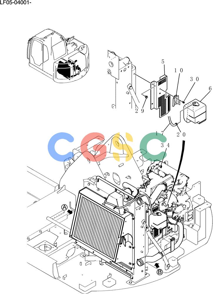纽荷兰零件查询(E80BMSR) - CRAWLER EXCAVATOR ASN LF05-04001 - (N8TA18060) (033-01[1]) - RADIATOR GROUP New Holland Constructuion