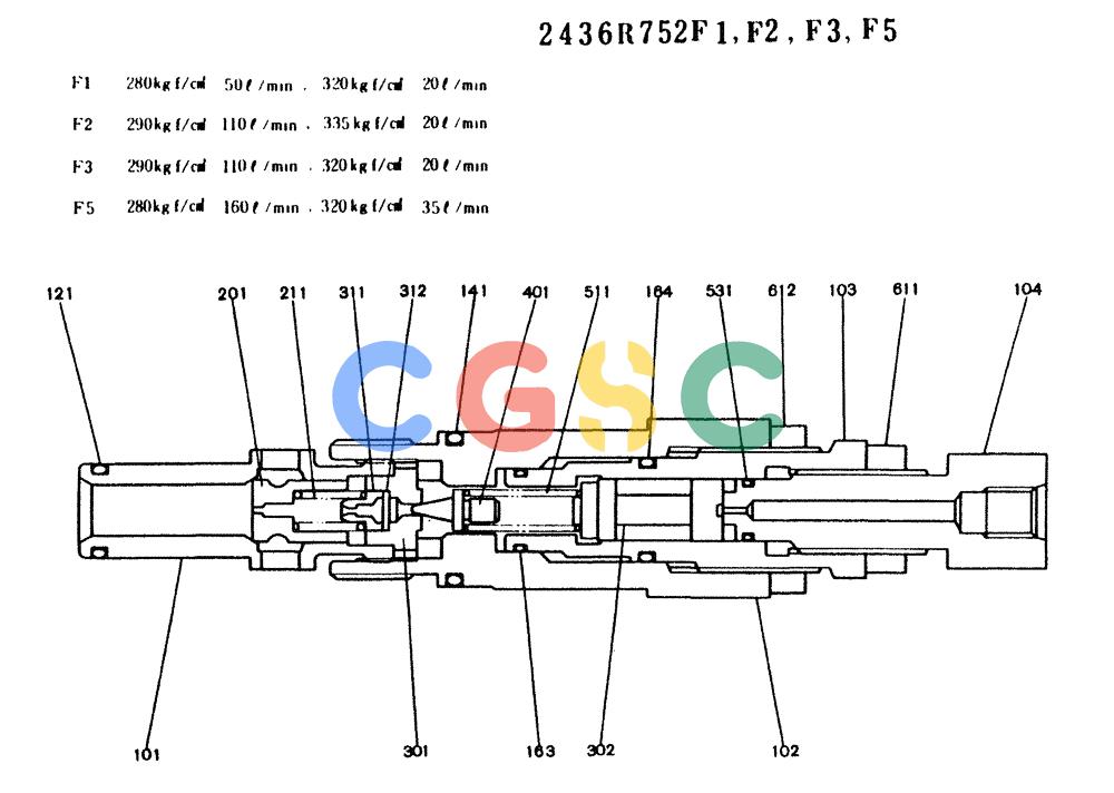 神钢零件查询(K909LC) - MARK II EXCAVATOR ASN LL1488 (1/87-12/03) (11-006) - VALVE ASSY, MAIN RELIEF Kobelco