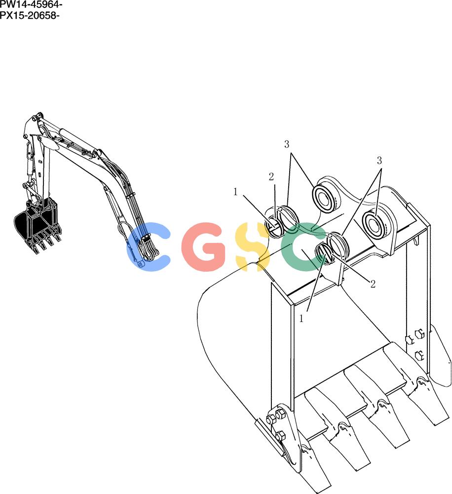 纽荷兰零件查询(E35SR) - COMPACT CRAWLER EXCAVATOR ASN PX13-15001 (N6TN61732) (NA) (1/06-) (03-009) - BUCKET INSTAL New Holland Constructuion