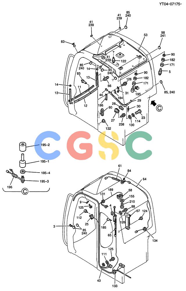 纽荷兰零件查询(E70SR) - MIDI CRAWLER EXCAVATOR ASN YT04-07175 (01-035[02]) - CAB ASSY New Holland Constructuion