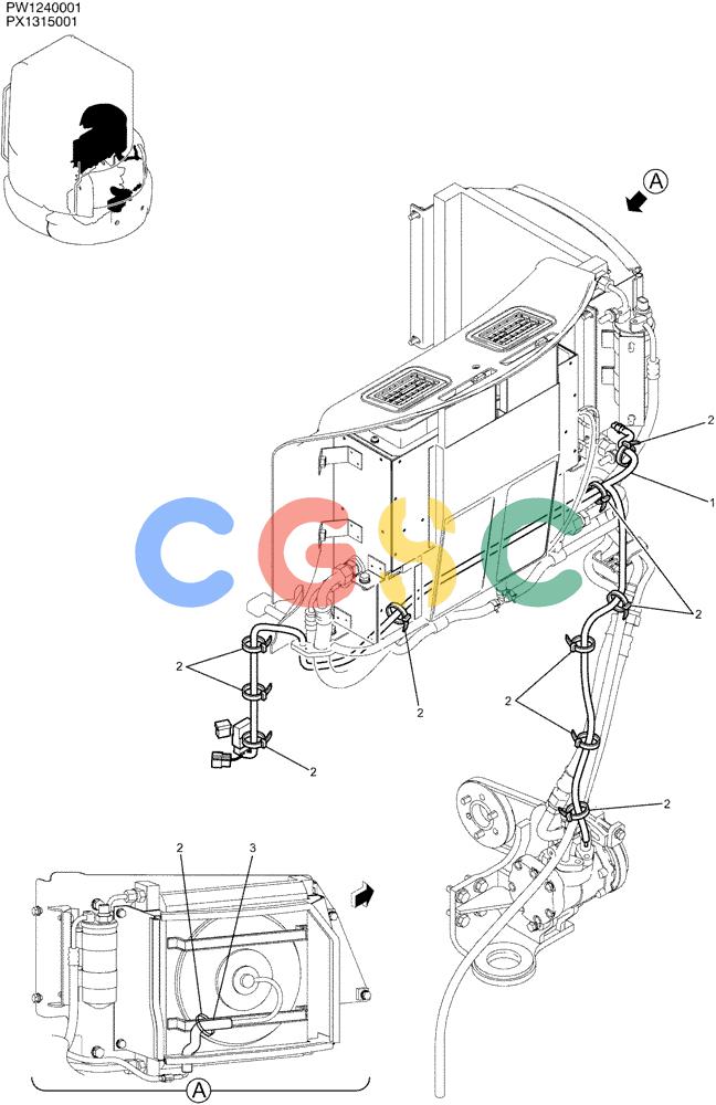 纽荷兰零件查询(E35SR) - COMPACT CRAWLER EXCAVATOR ASN PX13-15001 (N6TN61732) (NA) (1/06-) (05-021) - HARNESS ASSY, (COOLER) New Holland Constructuion