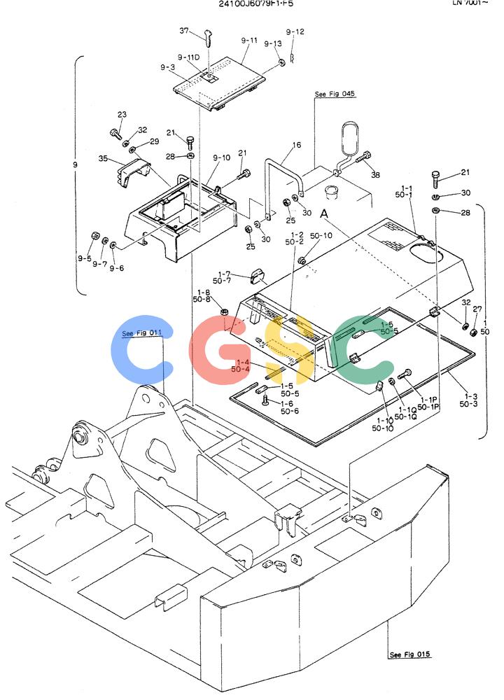 神钢零件查询(K907DLC) - EXCAVATOR ASN YG0501 (1/86-12/03) (02-014[02]) - GUARD ASSY P/N 24100J6079F1 Kobelco