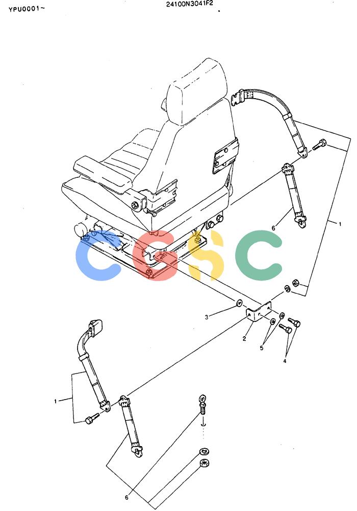 神钢零件查询(MD140BLC) - EXCAVATOR BTW YPU0001 - YPU0300 (1/80-12/06) (08-003) - BELT ASSY, SEAT Kobelco