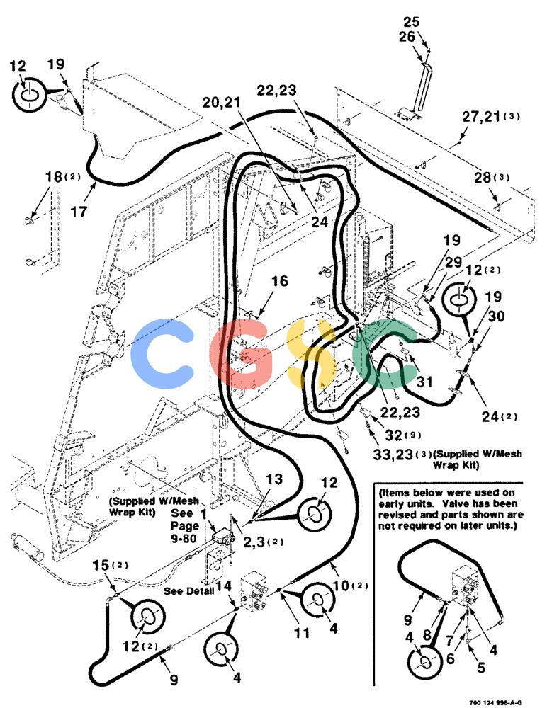 凯斯零件查询(8465T) - CASE IH ROUND BALER W/TRACTOR HYDRAULICS (1/91-12/97) (9-38) - MESH WRAP ADAPTER KIT, SERIAL NUMBER CFH0073001 THROUGH CFH0073271 Case Agriculture