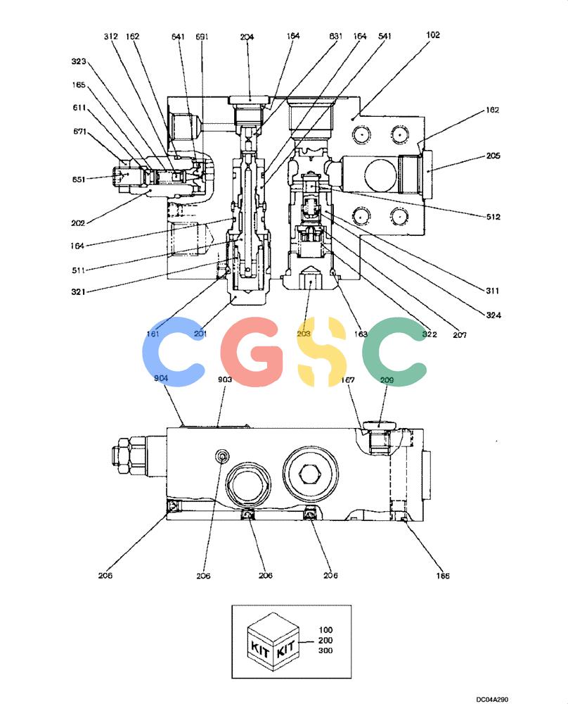 纽荷兰零件查询(EH160) - CRAWLER EXCAVATOR (9/03-) (08 -67[00]) - VALVE ASSY, HOLDING (YN28V00009F3) New Holland Constructuion
