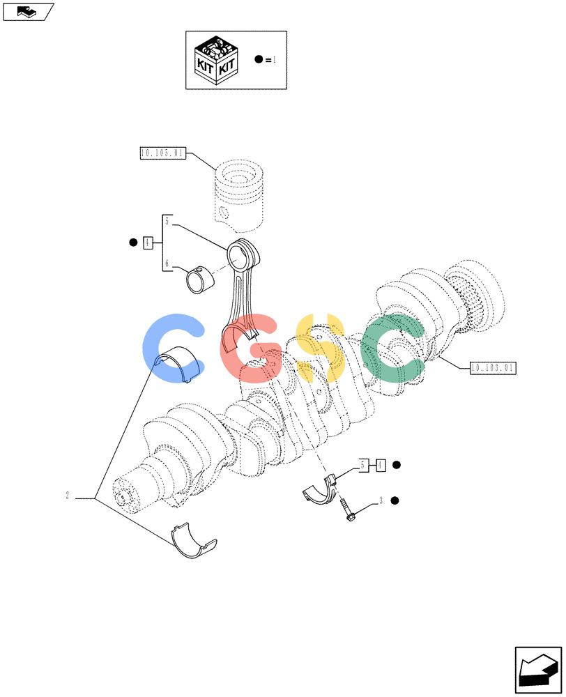 神钢零件查询(F4HFE613U A005) - ENGINE 5801366315 - 84169137 (3/10-) (10.105.02) - SHORT BLOCK - CONNECTING ROD (5801371818 - 504336352) Kobelco