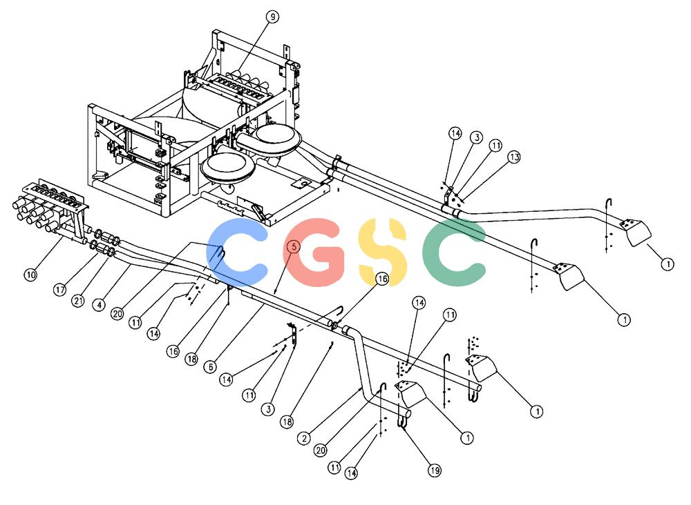 凯斯零件查询(FLX810) - FLEX-AIR APPLICATOR (10/03-8/09) (04-002) - TUBES GROUP, MID, 3.0”, 60’ Case Agriculture