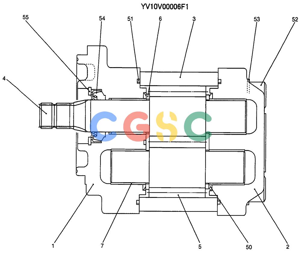 纽荷兰零件查询(E135SR) - CRAWLER EXCAVATOR ASN YY04-06254 (07-029) - PUMP ASSY, GEAR (DOZER), P/N YV10V00006F1 New Holland Constructuion