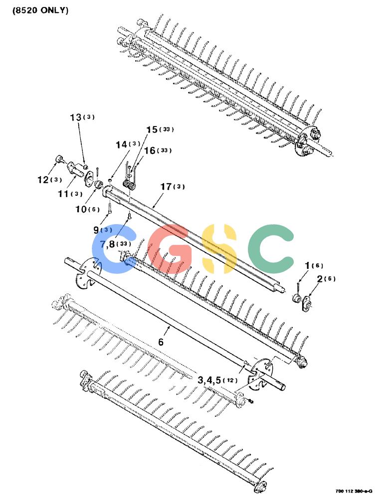 凯斯零件查询(8520) - CASE IH RECTANGULAR BALER (1/88-12/99) (3-08) - PICKUP TINE ASSEMBLY, (8520 ONLY) Case Agriculture