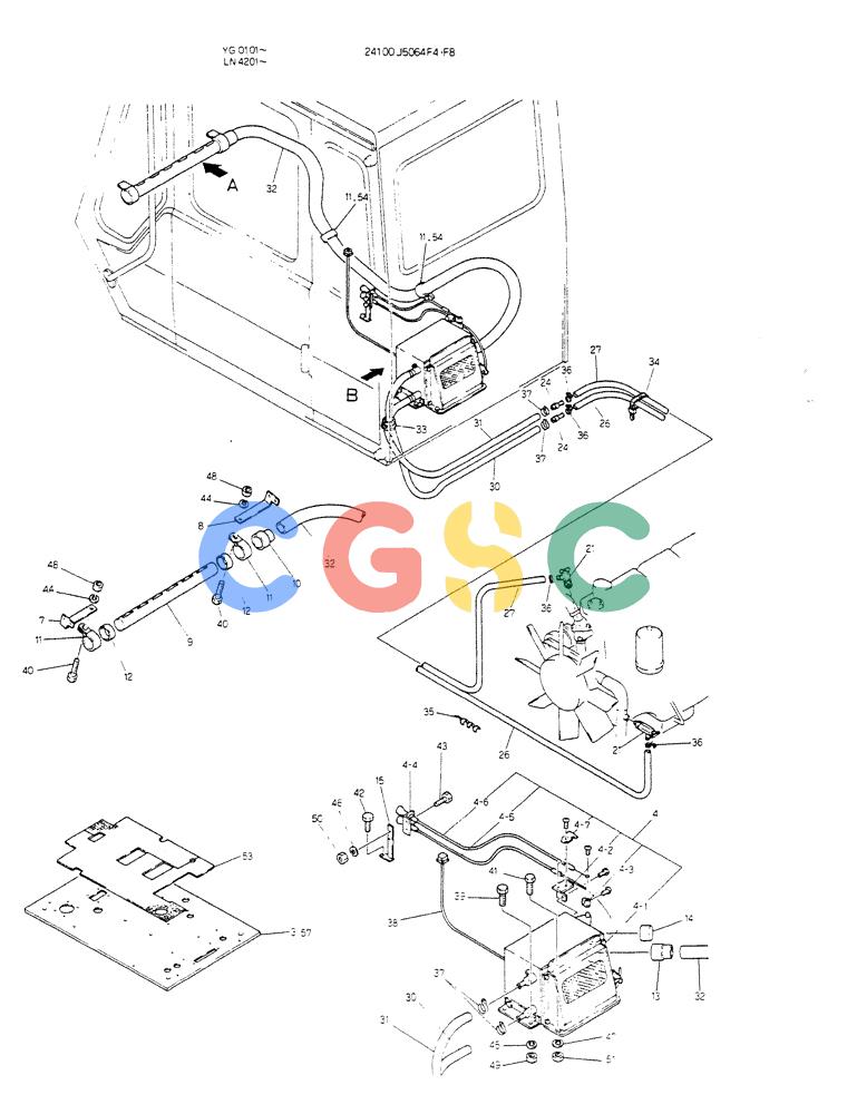 神钢零件查询(K907CLC) - EXCAVATOR BTW YG0101 - YG0500 (1/85-12/03) (08-026) - HEATER ASSY Kobelco