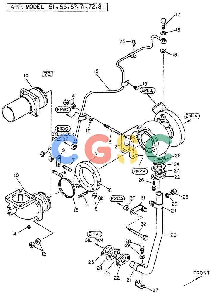 神钢零件查询(FD6T04) - NISSAN DIESEL ENGINE - LK500 (1/06-12/06) (03-005) - TURBOCHARGER-EXHAUST(FITTING PARTS) Kobelco
