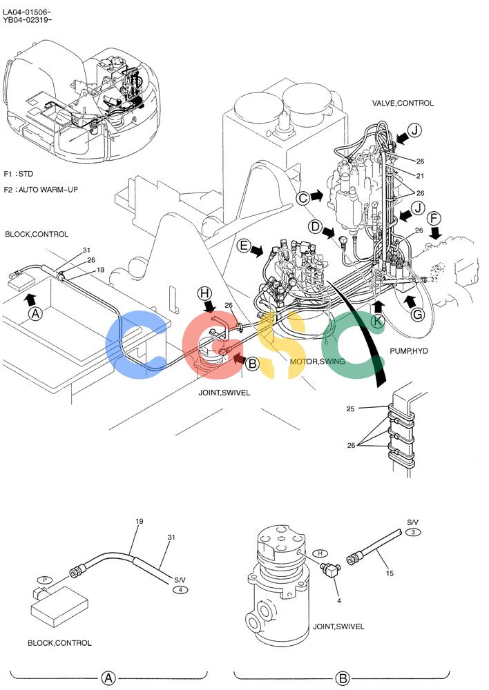 纽荷兰零件查询(E200SRLC) - CRAWLER EXCAVATOR BTW LA04-01506 - LA04-01625 (01-031[01]) - CONTROL LINES, REMOTE New Holland Constructuion