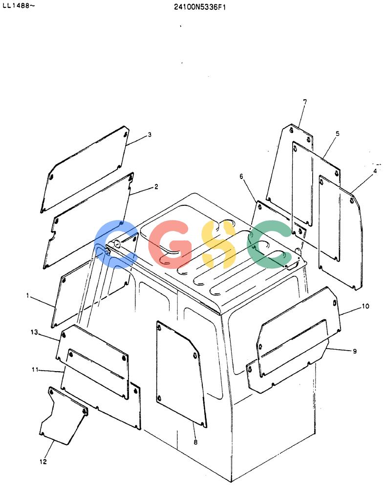 神钢零件查询(MD240BLC) - EXCAVATOR ASN LL1488 (1/80-12/06) (08-001) - GUARD ASSY Kobelco