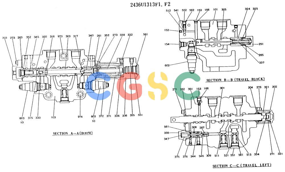 神钢零件查询(K909LC) - MARK II EXCAVATOR ASN LLU-0001 (1/87-12/03) (11-016[01]) - VALVE ASSY, CONTROL Kobelco