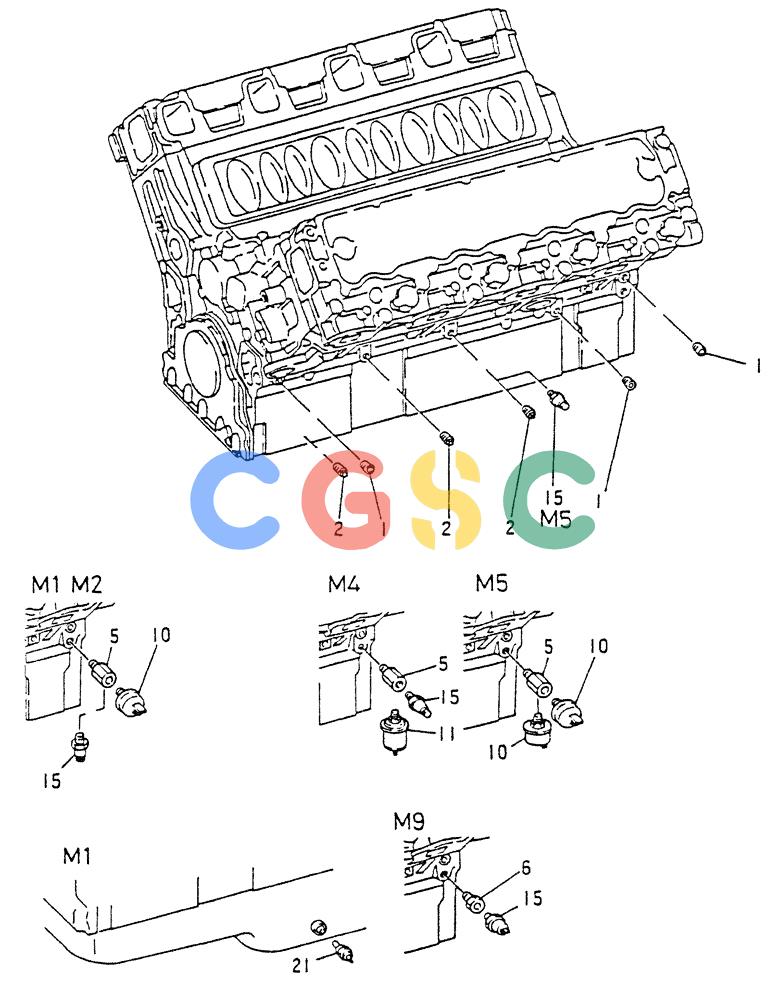 神钢零件查询(8DC9-T) - MITSUBISHI DIESEL ENGINE - K914 & K975 (1/79-12/06) (02-012) - OIL PRESS. SW & GAUGE UNIT Kobelco