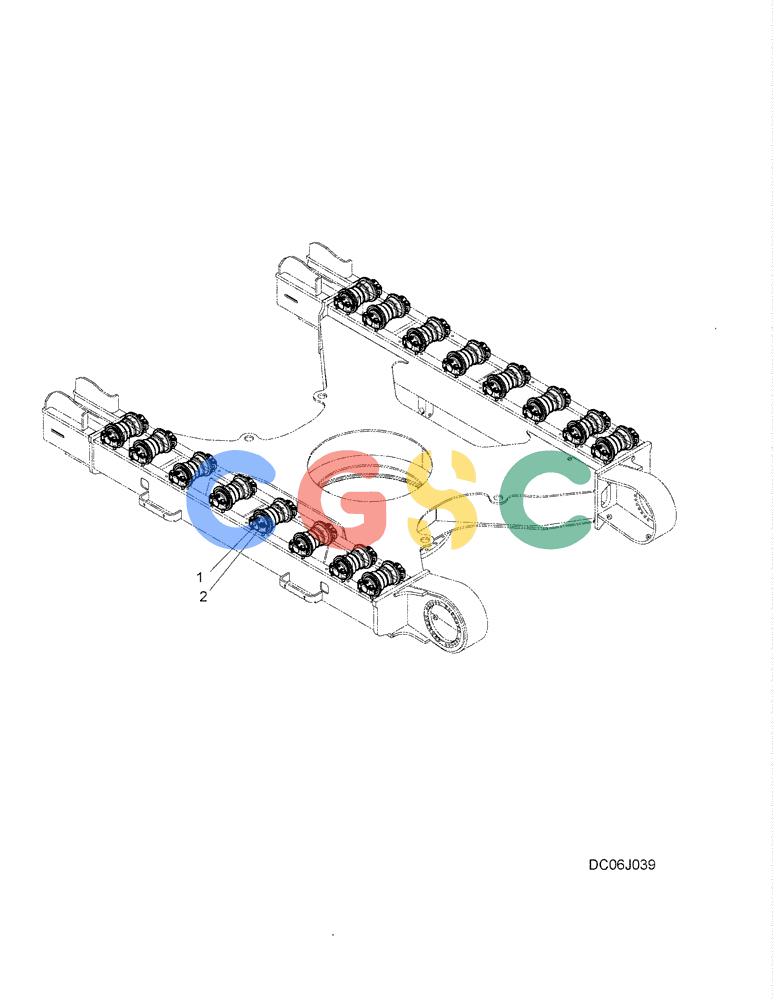 纽荷兰零件查询(E215B) - CRAWLER EXCAVATOR - TIER 3 (NA) - ASN N7DA21001 (1/07-) (2.006[01]) - TRACK ROLLER ASSEMBLY (YN64D00034F1) New Holland Constructuion