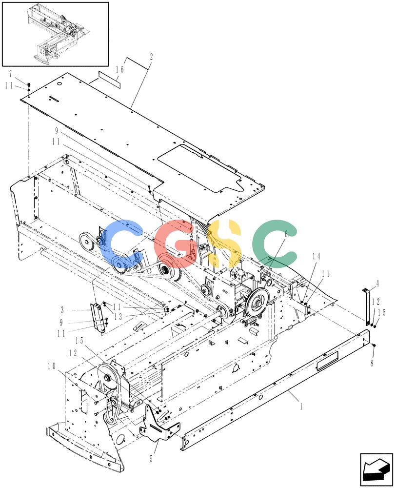 凯斯零件查询(SB531) - SMALL SQUARE BALER (9/08-12/15) (90.105.50) - SHIELDS, FEEDER TOP, SB531, AUSTRALIA Case Agriculture