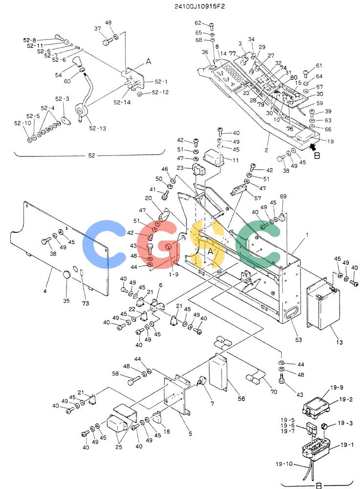 神钢零件查询(K907LC) - MARK II EXCAVATOR BTW YQU0001 - YQU0400 (1/87-12/03) (05-009) - PANEL ASSY, INST Kobelco