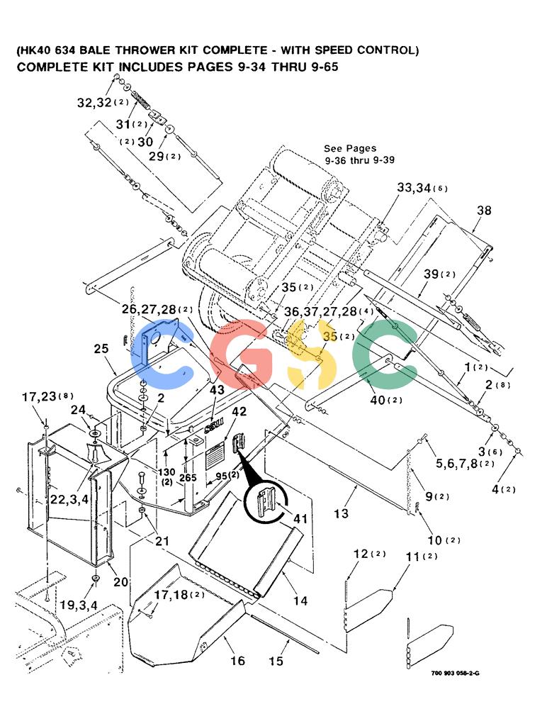 凯斯零件查询(8530) - CASE IH RECTANGULAR BALER (1/88-12/99) (9-34) - 8511 BALE THROWER KIT - MOUNTING ASSEMBLY, (HK40634 BALE THROWER KIT COMPLETE) Case Agriculture