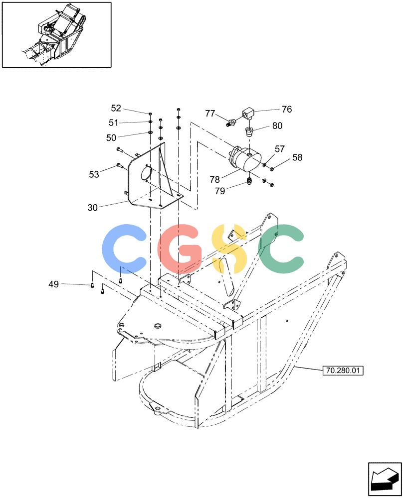 凯斯零件查询(BTX11) - CASE IH BALE THROWER (1/02-) (70.280.12[2]) - HYDRAULIC MOTOR MOUNT Case Agriculture