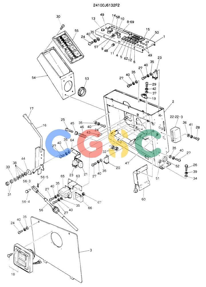 神钢零件查询(K904EL) - EXCAVATOR ASN LX1401 (1/86-12/03) (05-009) - PANEL ASSY, INST, P/N 24100J6132F2 Kobelco