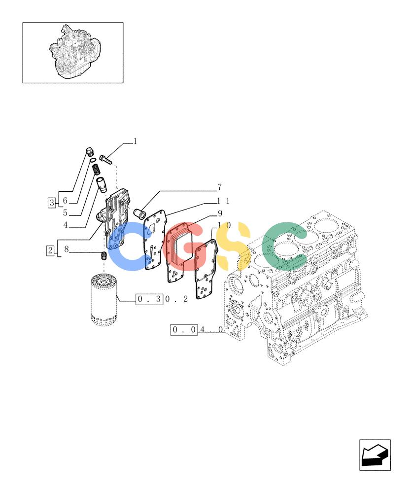 神钢零件查询(F4GE9484A J602) - ENGINE 504209732 - 87527545 (1/07-12/10) (0.31.5[01]) - HEAT EXCHANGER - ENGINE (504096821) Kobelco