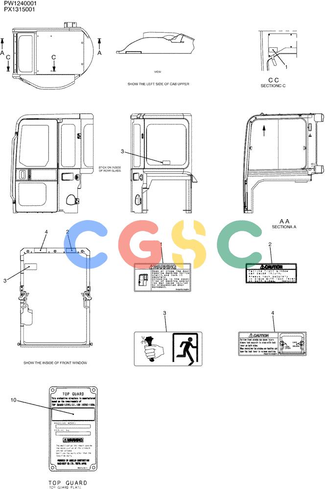 纽荷兰零件查询(E35SR) - COMPACT CRAWLER EXCAVATOR ASN PX13-15001 (N6TN61732) (NA) (1/06-) (06-008) - NAME PLATE INSTAL, P/N PW22T00085F1 New Holland Constructuion