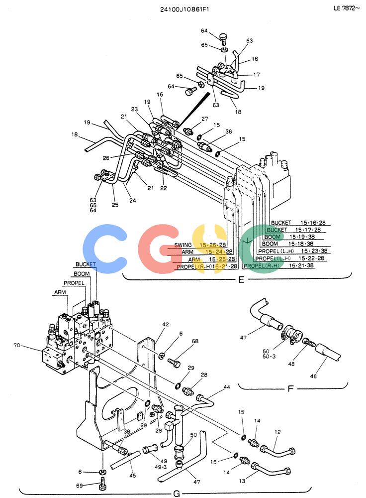 神钢零件查询(K903) - MARK II EXCAVATOR ASN LE7872 (1/88-12/03) (04-001[02]) - HYDR LINES, UPP Kobelco