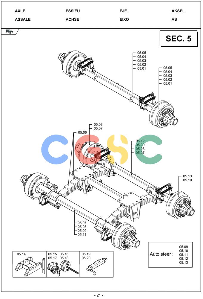凯斯零件查询(LBX432S) - BIG RECTANGULAR BALER (3/03-12/08) (05.00[01]) - PICTORIAL OVERVIEW 1/1 - AXLE Case Agriculture