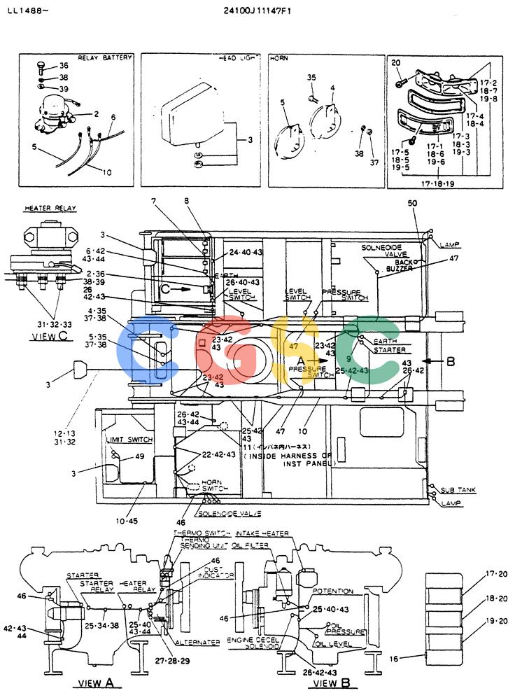 神钢零件查询(K909LC) - MARK II EXCAVATOR ASN LL1488 (1/87-12/03) (05-013) - WIRING ASSY, ELEC Kobelco