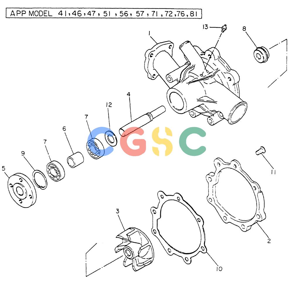 神钢零件查询(FD6T04) - NISSAN DIESEL ENGINE - LK500 (1/06-12/06) (06-005) - PUMP-WATER (INNER PARTS) Kobelco