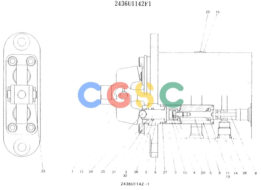 神钢零件查询(K907LC) - MARK II EXCAVATOR ASN YQ0565 (NA) (1/87-12/03) (11-017 ) - VALVE ASSY, PILOT, P/N 2436U1142F1 Kobelco
