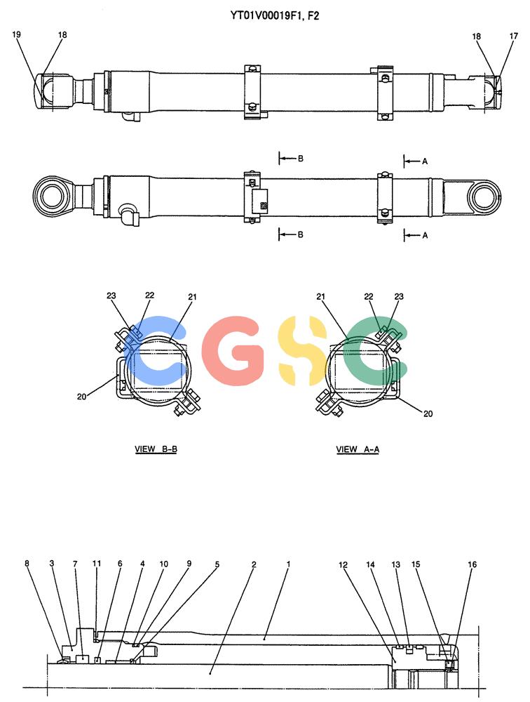 纽荷兰零件查询(E70SR) - MIDI CRAWLER EXCAVATOR ASN YT04-07175 (07-033[01]) - CYLINDER ASSY, BUCKET New Holland Constructuion