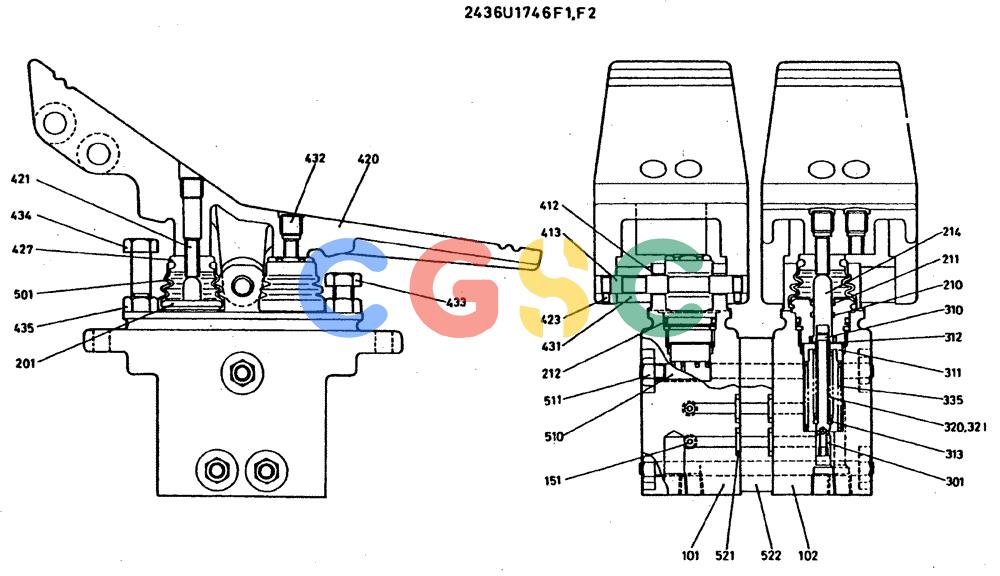 神钢零件查询(MD400LC) - EXCAVATOR BTW YS0101 - YS0200 (1/80-12/06) (09-032) - VALVE ASSY, PILOT Kobelco